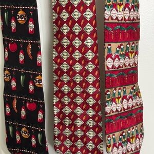 Lot of 3-Tabasco Red and Green Patterned Neckties